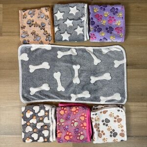 Cozy Paws Dog Blanket Towel Set - Gray, Purple, Tan - NWOT